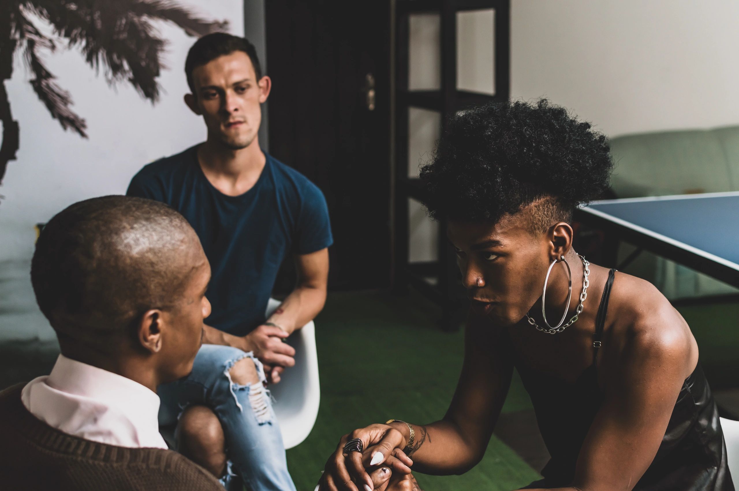 People connecting in mentorship and support