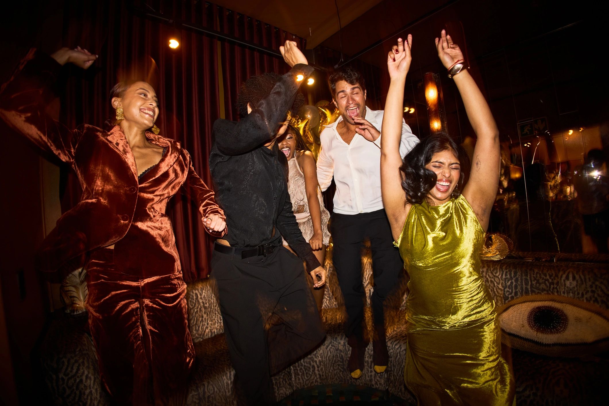 Joyful group celebrating together